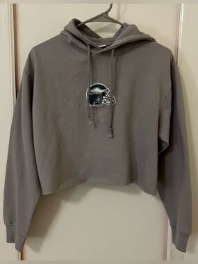 Philadelphia Eagles Hoodie Embroidered Helmet Logo Cropped Philly Go Birds nfl